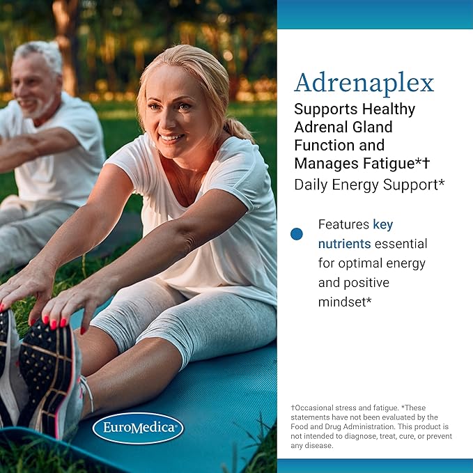 EuroMedica Adrenaplex - Adrenal Gland Function Supplement - Glandular Support Supplement with Vitamins C &amp B6 - Supports Healthy Adrenal Function - Keep Out of Reach of Children - 60 Capsules