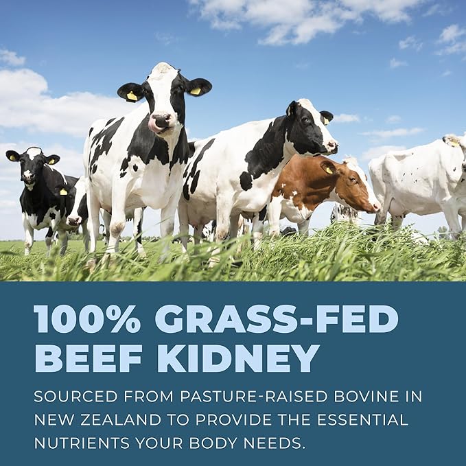 Left Coast Performance Grass Fed Beef Kidney Supplement –100% Grass Fed Freeze Dried Non-GMO New Zealand Pasture Raised Beef Organ Supplement - DAO Enzyme and Histamine Support– 180 Capsules