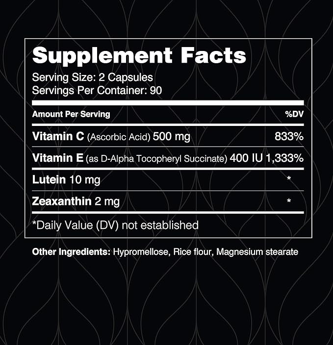 Zinc-Free AREDS 2 Eye Vitamins for Macular Support – 3 Month Supply (180 Veggie Capsules) – Lutein &amp Zeaxanthin Formula Based on The AREDS II Study