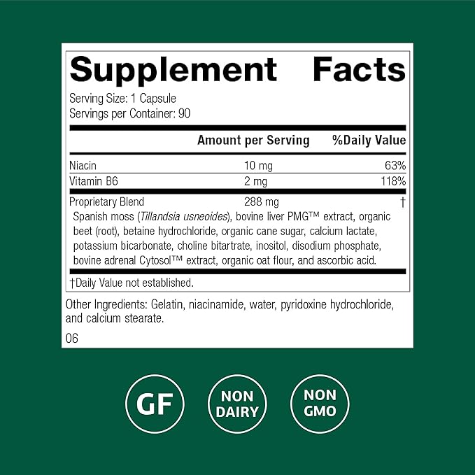 Standard Process Betacol - Supports Liver Function &amp Bile Production - Liver Health Supplement with Niacin &amp Vitamin B6 - Gluten-Free Non-Dairy &amp Non-Soy - 90 Capsules