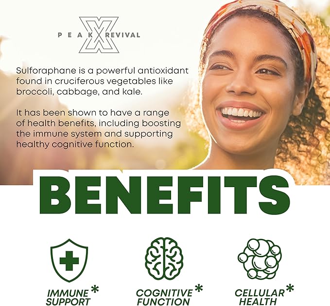 5000mcg of Real Lab-Verified Sulforaphane Supplement - Broccoli Seed Extract 50mg Supplements - Promotes Cognitive Function Liver &amp Cellular Support - 60 Vegan Capsules/Pills