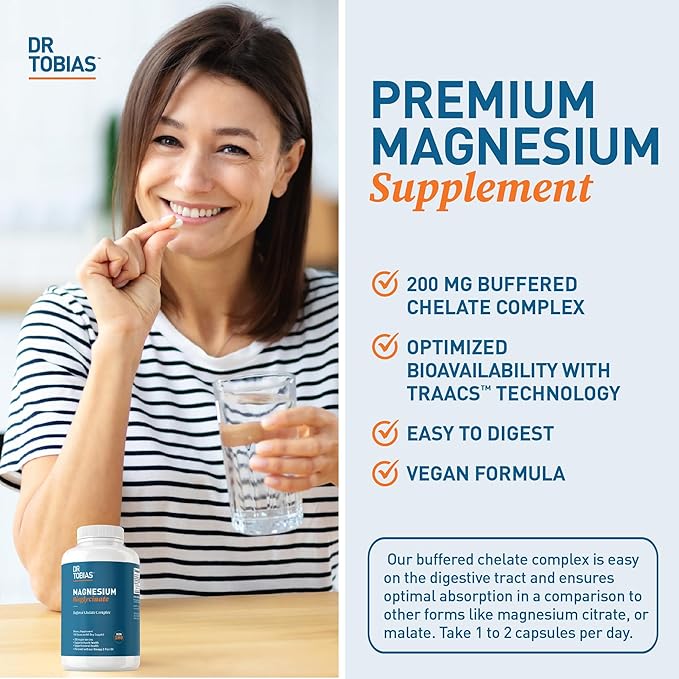 Dr. Tobias Vegan Omega 3 Algae Oil and Magnesium Bisglycinate Essential Wellness Support for Heart Brain Muscle and Bone Health Non-GMO Vegan