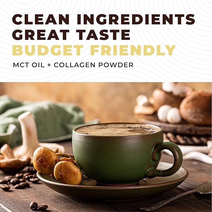 MCT Oil Powder with Acacia Fiber &amp Collagen Peptides – Prebiotic Collagen Protein 10g MCTs from Coconuts Sugar Free Keto Coffee Creamer – Grass Fed Vanilla Flavor Non-GMO Gluten Free 16 oz