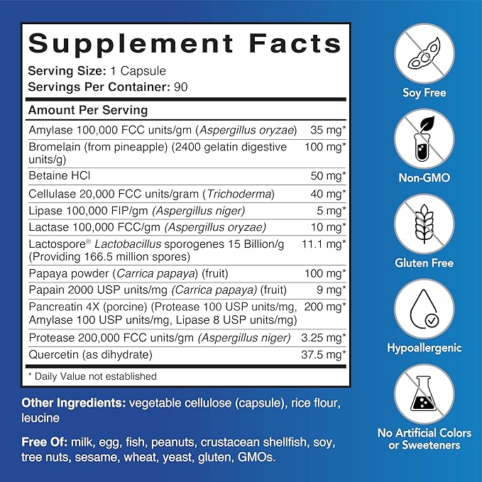 Patient One GI-One | Supplement to Support Food Metabolism and Nutrient Absorption* | with Digestive Enzyme Complex and More | 90 Capsules