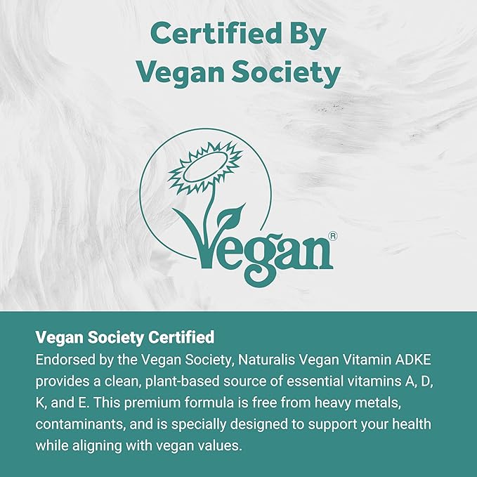 Naturalis Vegan Vitamin ADK with 50mg Tocotrienol and CoQ-10 | Nano-Emulsified in EVOO for Better Absoprtion | Non-GMO Soy Free and Vegan Society Certified | 180 Veggie Softgels (Carrageenan Free)