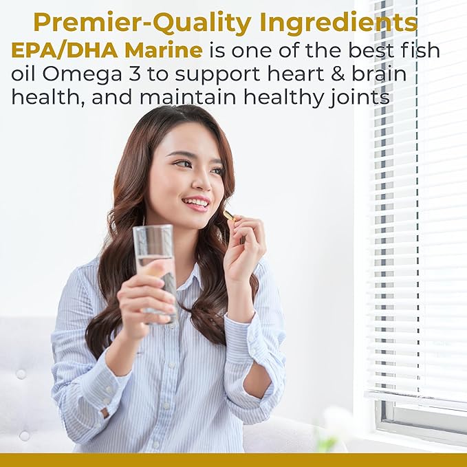 Premier Research Labs EPA DHA Marine Softgels - Omega 3 Fish Oil EPA DHA Omega 3 Supplement Fatty Acids for Women &amp Men Natural - 90 Softgel Capsules