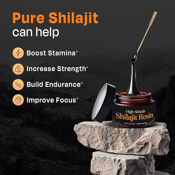 Auric Lab Certified High Altitude Shilajit/Shilajeet Resin 30g | 75% Fulvic Acid + Humic Acid |80+ Trace Minerals Real Brass Spoon and Shilajit Rock with Every Order