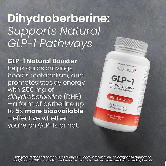 GLP-1 Natural Booster with Dihydroberberine Dietary Supplement for GLP-1 Production Support 60 Capsules