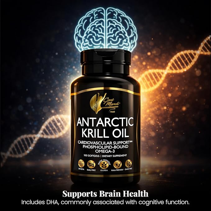 Cocó March N.M.D Pure Antarctic Krill Oil 1000mg – Omega 3 Fish Oil Supplement with EPA DHA Choline &amp Astaxanthin – Fast Absorption Immune Heart &amp Joint Support for Men &amp Women – 100 S