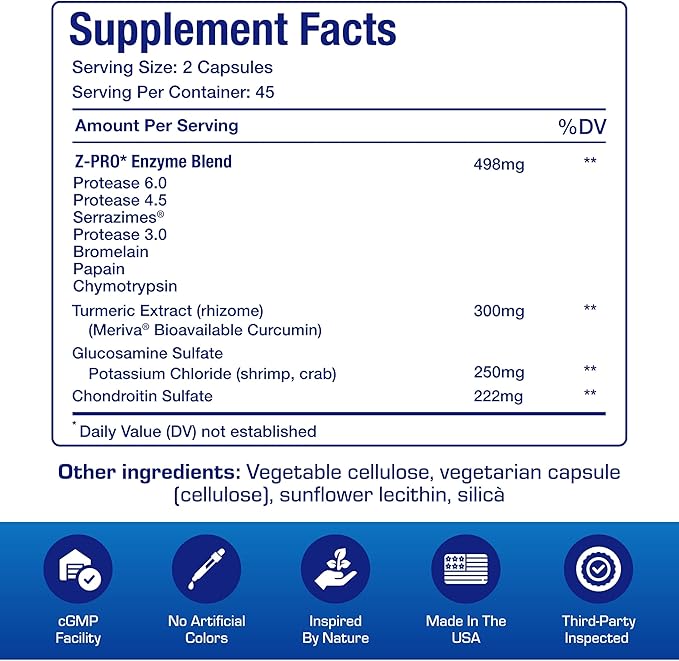 Nutra Disc &amp Joint Support Supplement - Clinically Formulated Restorative Cartilage Ligament and Tendon Supplement with Patented Meriva Curcumin &amp Glucosamine and Chondroitin for Adults - 90 S