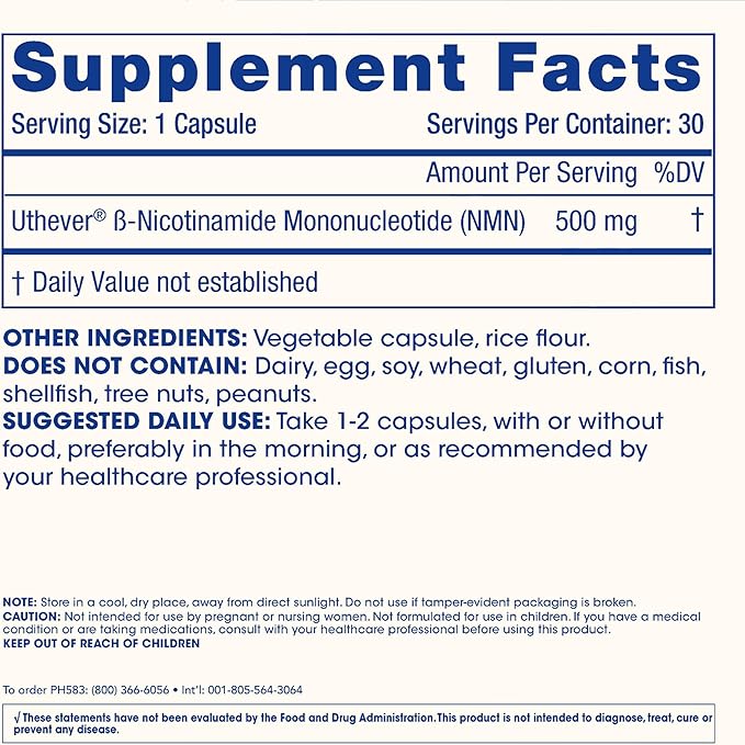 ProHealth NMN Pro 500 (30 Capsules 3 Pack) Clinically Studied Uthever® NMN. NAD+ Precursor for Cellular Energy Mitochondrial Support &amp Healthy Aging. USA Manufactured Triple Lab-Tested