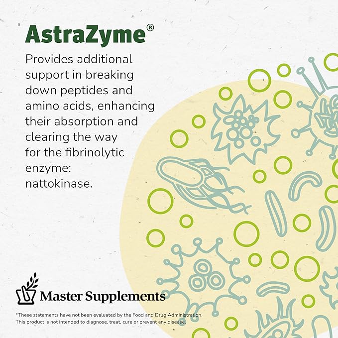 Master Supplements NattoStim - 30 Delayed Release Vegetable Capsules - Circulatory &amp Immune Support - Vegan Gluten Free - 30 Servings