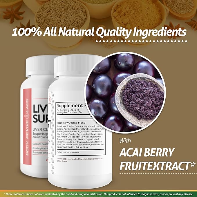Liver Support - Liver Cleanse - Supports Gut Cleansing to Help Draw Toxins Out of The Liver - Liver Health Support - Liver Support Supplements - Promotes Detoxification Processes