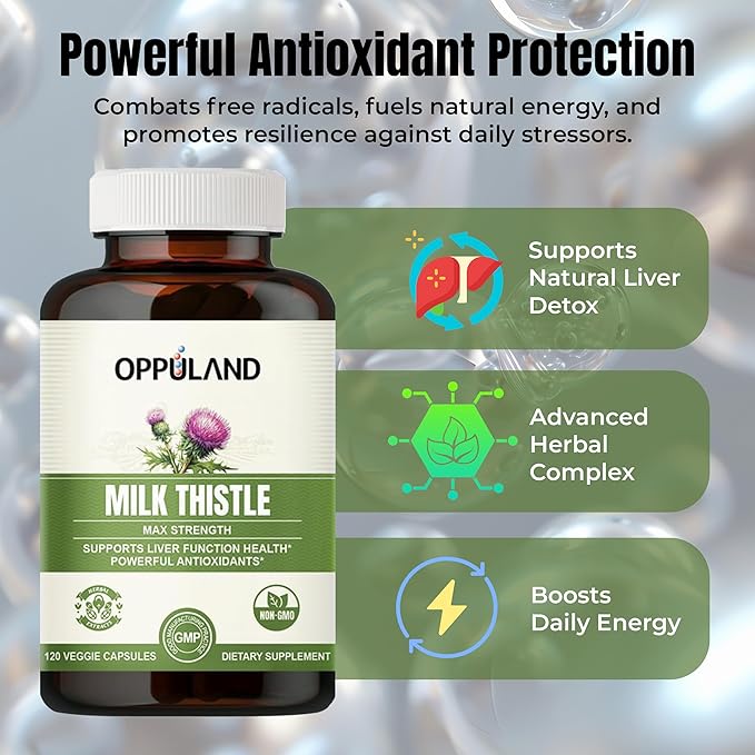 Milk Thistle Capsules - 250mg Herbal Liver Detox Supplement with Dandelion Root Turmeric Root and Artichoke Extract - Advanced Milkthistle Complex for Liver Health &amp Defense - 120 Day Supply