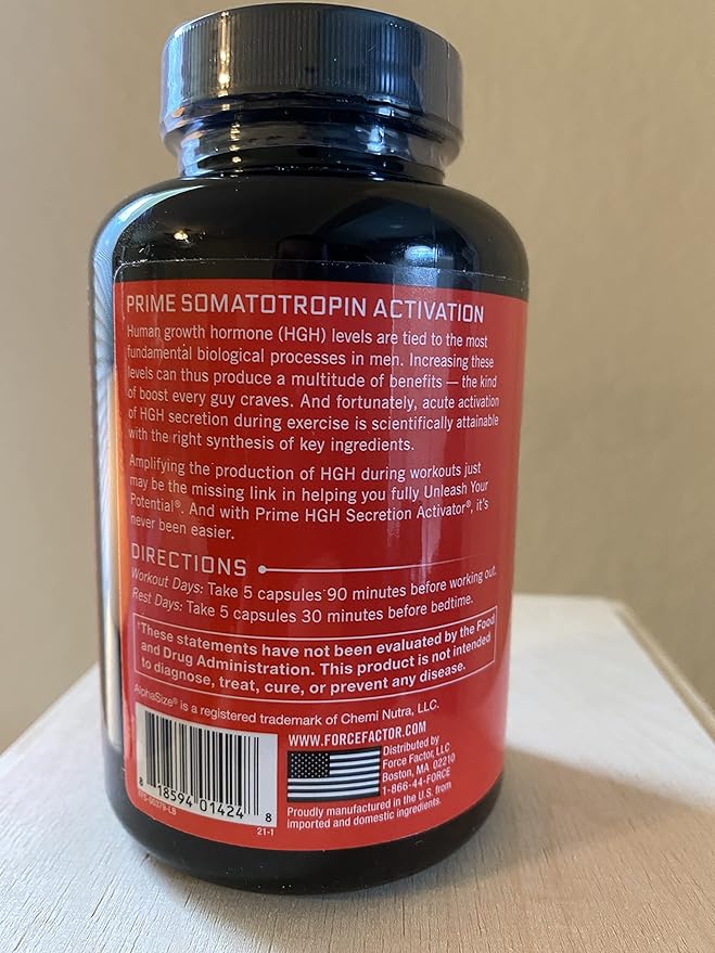 Prime HGH Secretion Activator Supplement for Men with L-Arginine and L-Glutamine to Trigger HGH Production Boost Workout Force and Improve Athletic Performance Force Factor 150 Capsules