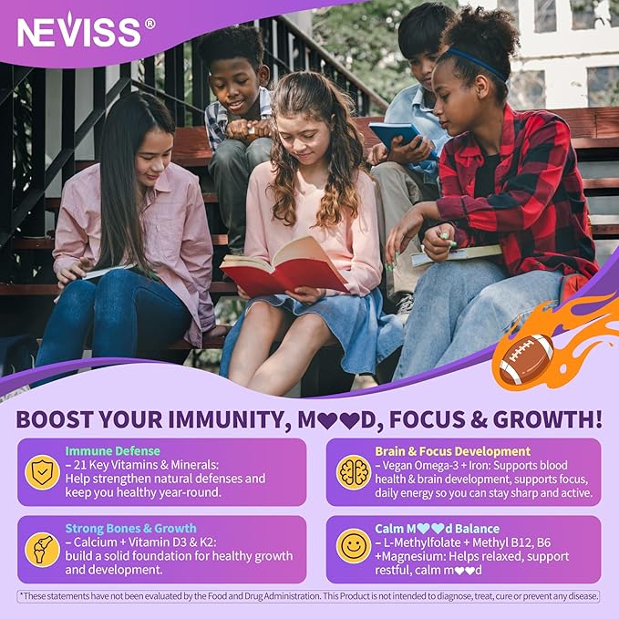 Teen Vitamins Methylated Multivitamin Gummies for Boys Girls 12-17 w/ Magnesium Glycinate Omega-3 L-Theanine for Teens Kids Calm &amp Focus Gummies Supplement 23-IN-1 Formula Sugar Free 120 ct