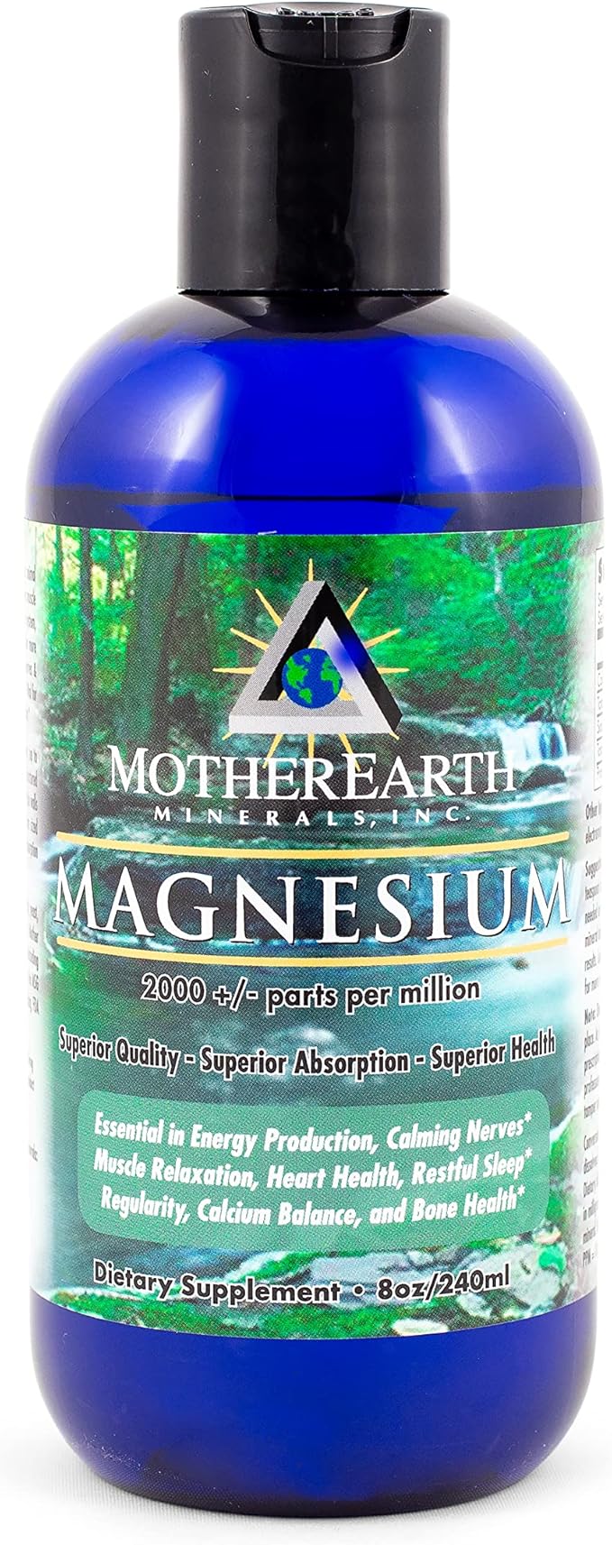 Mother Earth Minerals Ionic Liquid Magnesium Supplement High Absorption Angstrom Magnesium Mineral Drops for Electrolyte Balance Hydration Muscle Relaxation &amp Nerve Support 8 oz