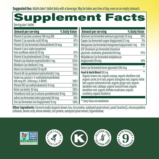 MegaFood One Daily Mens Multivitamins - Multivitamin for Men - Vitamin C Vitamin D3 &amp Vitamin B12 - Muscle Energy Metabolism &amp Immune Support - Vegetarian Gluten Free - 60 Tablets 60 Servi