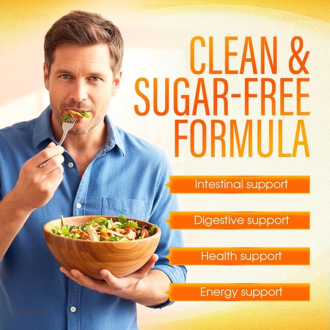 Clean Prebiotic Fiber Gummy Pre+Probiotic Fiber Gummies for Men Sugar-Free Prebiotic Supplement for Digestive Gut Health