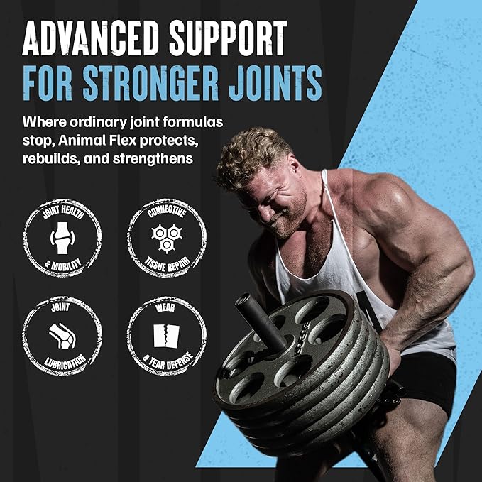 Animal Flex Powder - Joint Support Supplement for Pain Relief Repair and Restore Muscles with Turmeric Glucosamine Chondroitin MSM Collagen and Boswellia Great Tasting Orange Flavor 30 Scoops