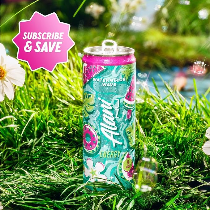 New Alani Energy Drinks Variety Pack Watermelon Wave Pink Slush Winter Wonderland Flavors Sugar-Free Low-Calorie 200mg Caffeine Energy Boost Drink 12 fl oz (Pack of 6)