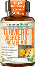 Quercetin with Bromelain Turmeric Curcumin Supplement – Allergy Relief Immune &amp Joint Support – Organic Turmeric Supplement w/Bioperine for Enhanced Absorption 60 Quercetin 500mg Capsules