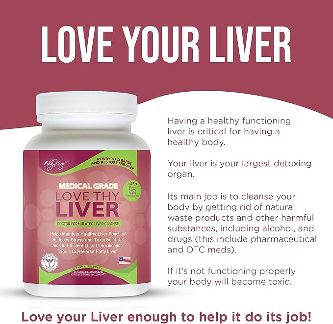 Dr. Liz Cruz Love Thy Liver - Liver Cleanse Detox &amp Repair Liver Supplements with Enzymes Herbs &amp Nutritive Ingredients Liver Health Supplement in Veggie Capsules 60 Counts