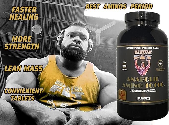 Healthy 'N Fit Amino 10000 - Amino Acid 180 Tablets - Hydrolyzed Egg &amp Whey Source - Fast Absorbing