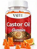 Castor Oil Gummies 1000mg - Natural Digestive Supports Skin Nails &amp Thicker Hair Growth Ricinus Communis Seed Extract Plant-Based Vegan Non-GMO Gluten-Free No Artificial Flavors 60 Chewab