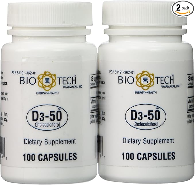 Bio-Tech - D3-50 50000 IU 100 Count (Pack of 2)