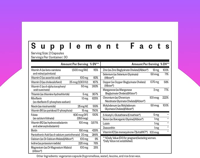 Seeking Health Prenatal Essentials MF - Brain Development &amp Methylation Support - Methyl-Free Vegetarian Capsules with Selenium Vitamin B6 Zinc &amp Vitamin B12-60 Capsules