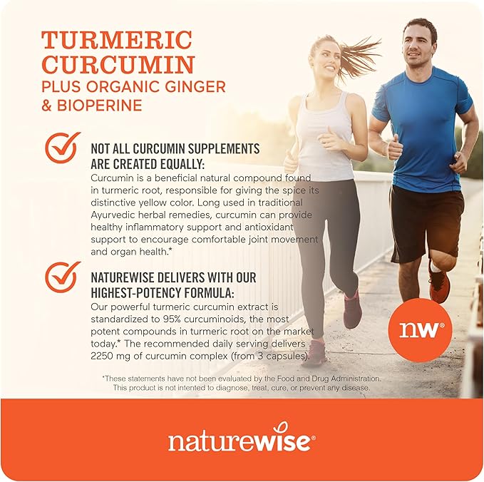 NatureWise Curcumin Turmeric &amp Vitamin D3 5000iu for Joint Muscle Bone &amp Immune Health Support [90 Count Each]