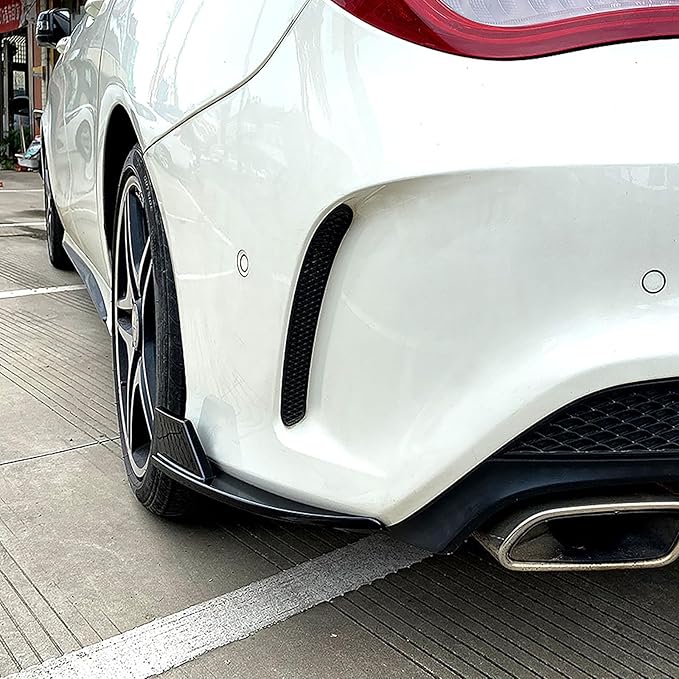2pcs Rear Bumper Spoiler Diffuser Splitter Diffusor Lip Compatible with Mercedes-Benz CLA-Class C117 CLA180 200 CLA45 AMG 2013-2019Carbon Fiber Look normal