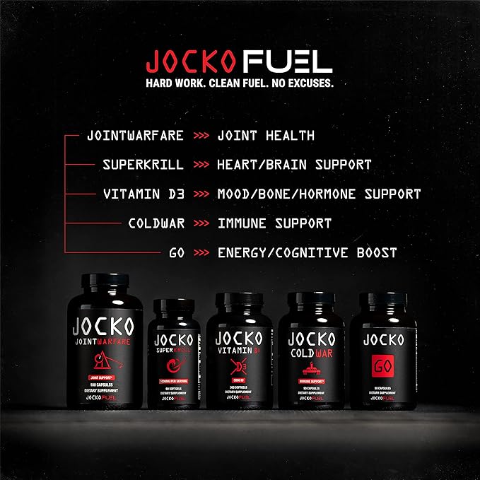 Jocko Fuel Cold War and Omega 3 Krill Oil Supplement Bundle