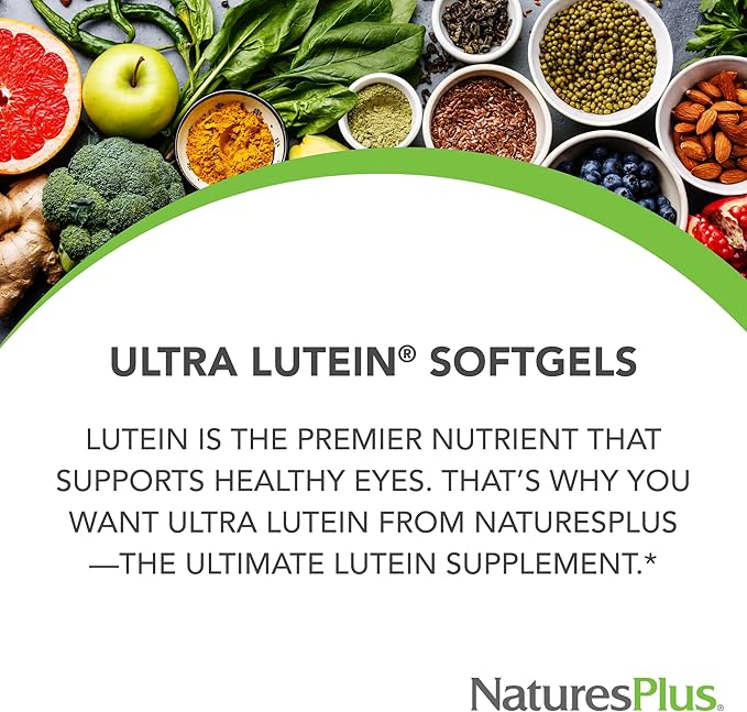 NaturesPlus Ultra Lutein 20 mg - 60 Softgels - Nutritional Support for Healthy Eye Function - 60 Servings