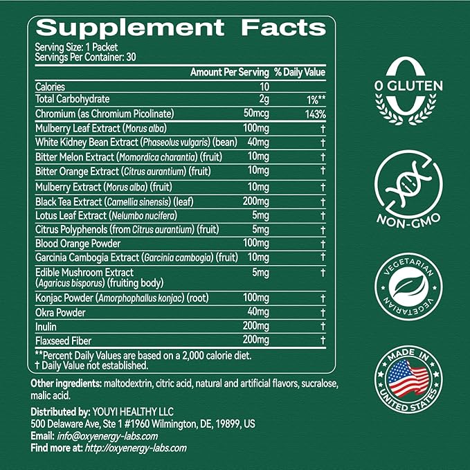 OxyEnergy LIPO Slash 16-in-1 Natural Weight Loss Supplement for Women and Men Supports Gut Health GLP-1 Activate &amp Weight Management Vegan Gluten-Free Non-GMO 30 Packets Orange Flavor