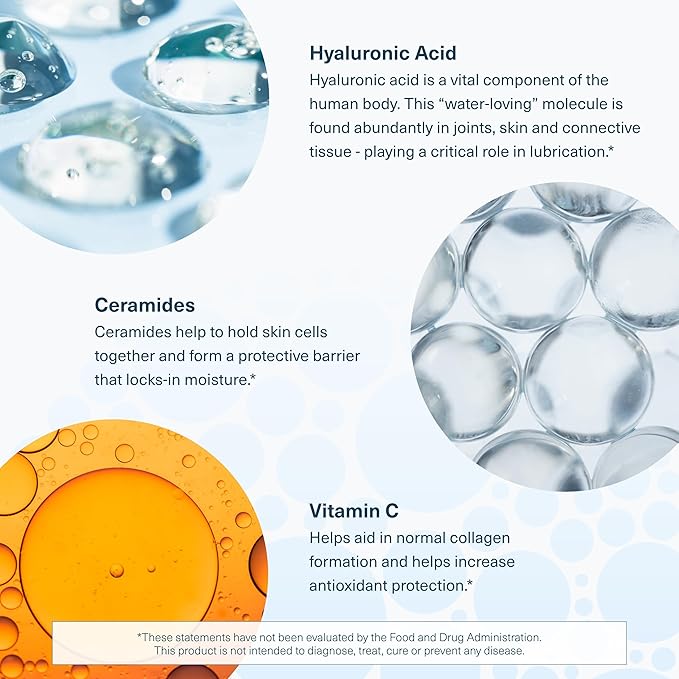 Youtheory Hyaluronic Plus - Hyaluronic Acid Supplement with Ceramides Vitamin C Biotin &amp More - Supports Healthy Skin* - 60 Vegetarian Capsules