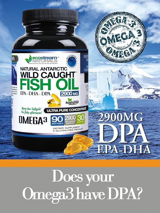 (Pack of 3 Wild Caught Omega 3 2900 Milligrams. Now with Even More DPA-EPA-DHA