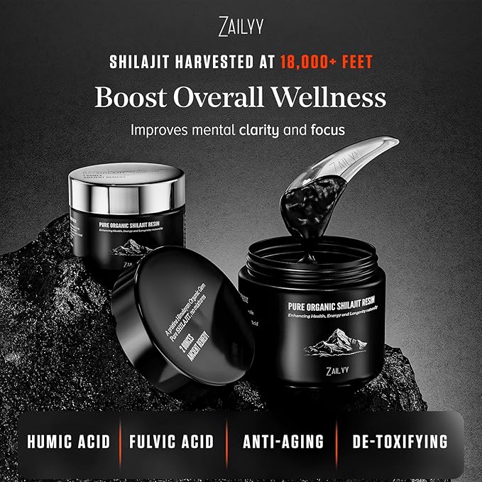 Pure Himalayan Shilajit Resin Supplement 80g | Organic Shilajit for Men &amp Women | Natural Energy Booster with Organic Fulvic Acid &amp 85+ Trace Minerals | Lab-Tested