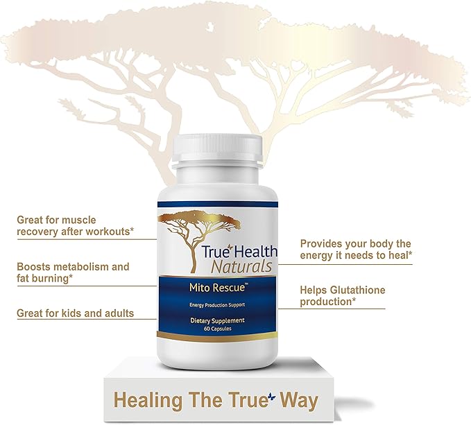True Healing Naturals - Mito Rescue Mitochondrial Support Supplements 60 Vegetarian Capsules