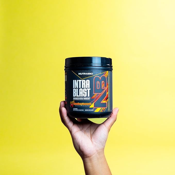NutraBio Intra Blast Bcaa Powder Amino Acid Supplement Electrolyte &amp Hydration Blend Intra Pre Workout &amp Muscle Recovery 20g Eaa Amino Acids Powder 5g Glutamine- Strawberry Lemonade 30 S