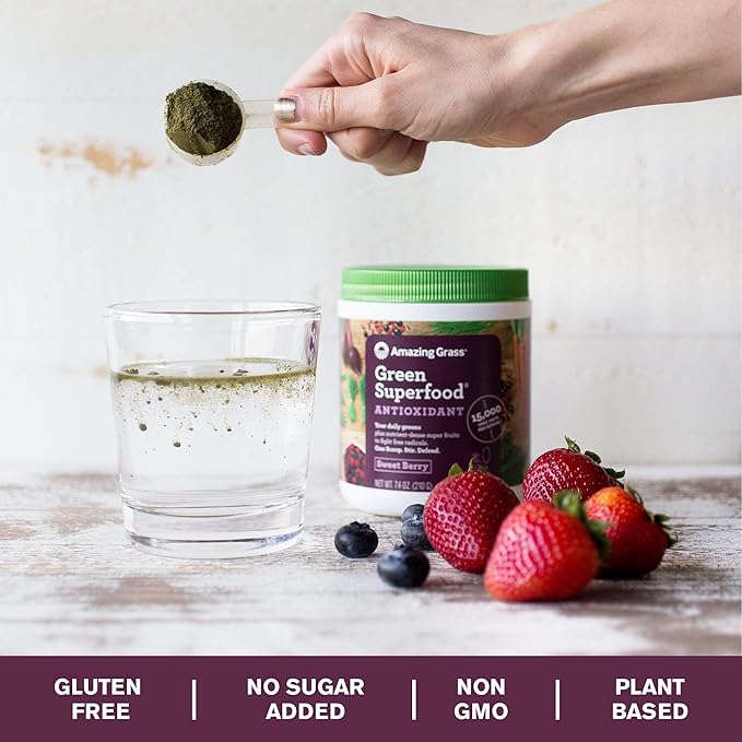 Amazing Grass Sweet Berry Antioxidant Superfood Powder 7.4 OZ