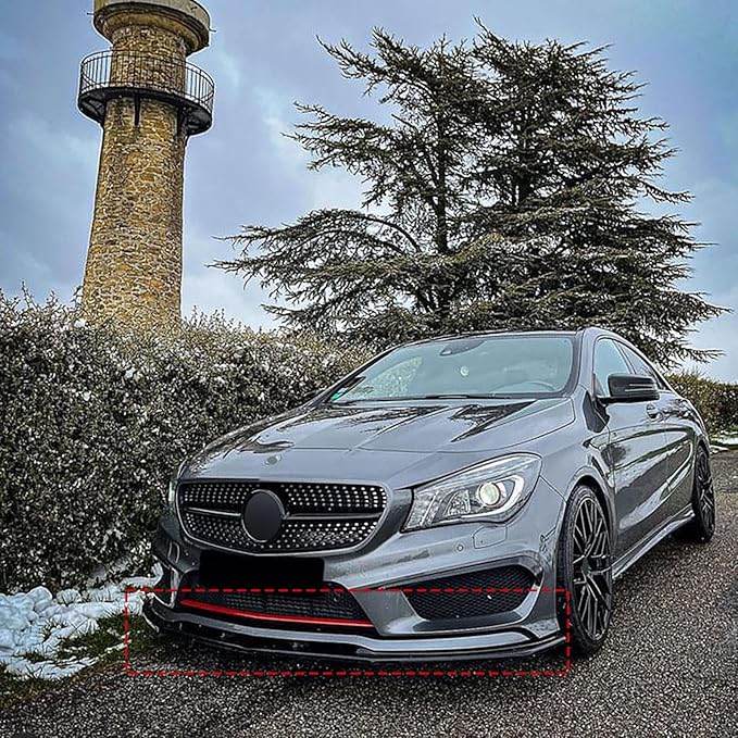 Compatible with Mercedes-Benz CLA-Class C117 CLA200 260 CLA45 AMG 2013-2015 Front Bumper Spoiler Lip Car Lower Body Kit SplitterCarbon Fiber Look normal
