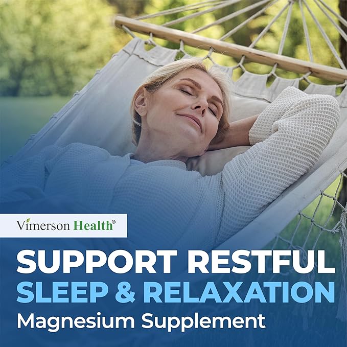 Vimerson Health Magnesium Glycinate 200 mg for Sleep &amp Relaxation – Calm Mind &amp Stress Support – Gentle on Stomach Bioavailable Form – 60 Vegan Capsules