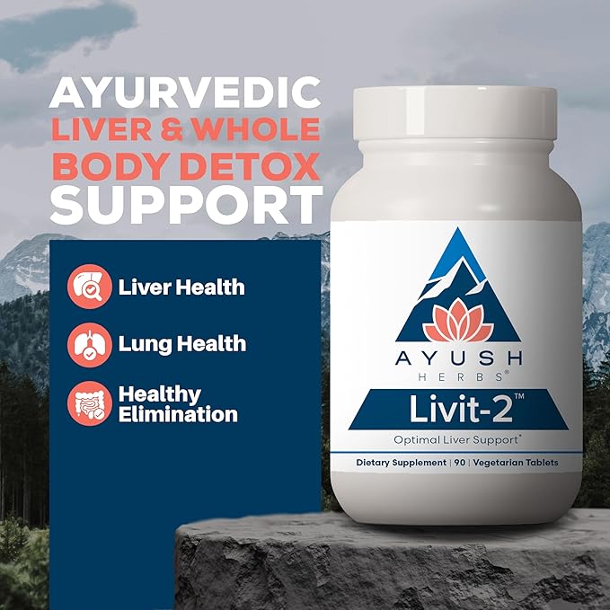 Ayush Herbs Livit-2 - Liver Care Liver Support Supplement for Women &amp Men with Andrographis &amp Picrorhiza Liver Pills Made with Organic Ingredients - 90 Servings