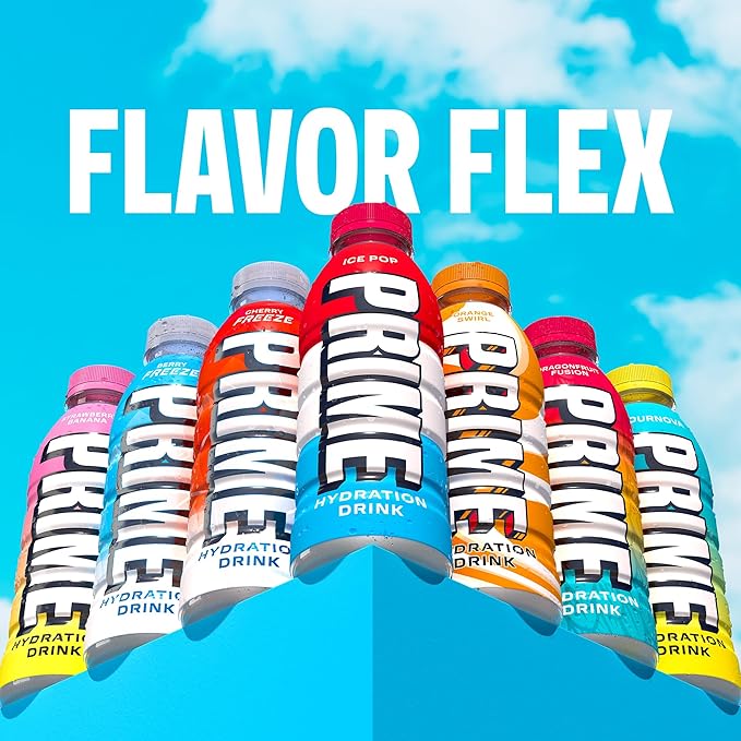 PRIME Hydration ICE POP | Sports Drinks | Electrolyte Enhanced for Ultimate Hydration-| 250mg BCAAs-| B Vitamins-| Antioxidants-| 2g Of Sugar-| 16.9 Fluid Ounce-|(Pack of 24)