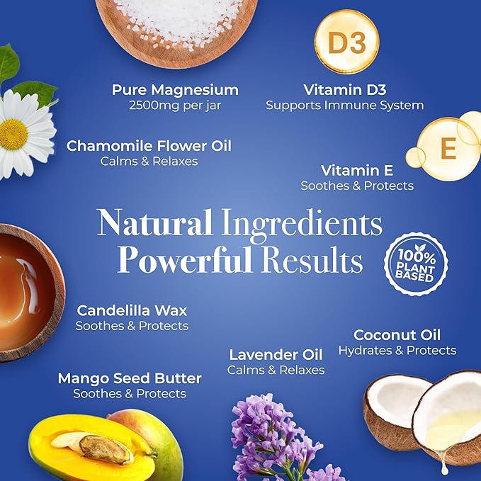 NaturallyMum Kids Magnesium Bedtime Lotion with Vitamin D | Support for Sleep Heart Bone Nerve Gut and Muscle Health | Alternative to Melatonin | Lavender &amp Chamomile 4.2 fl oz