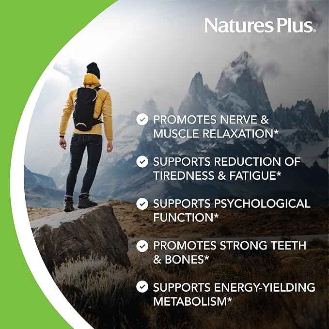 NaturesPlus KalmAssure Magnesium Chewable Orange - 60 Tablets - Promotes Relaxation &amp Mental Alertness - Non-GMO Sugar Free &amp Gluten Free - 60 Servings