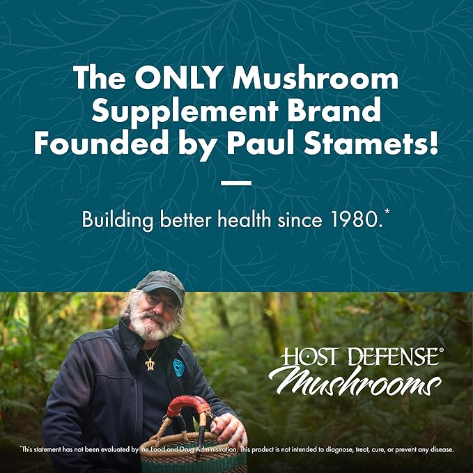 Host Defense Reishi Capsules - Heart &amp Immune Health Support Supplement - Mushroom Supplement to Support Energy &amp Vitality - Reishi Supplement to Aid Overall Well-Being - 120 Capsules
