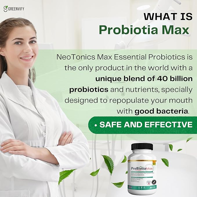 ProBiotia Max 40 Billion CFU Extra Strength Oral Probiotic Supplement 60 Capsules Supports Teeth and Gum Health Gluten Free (1)